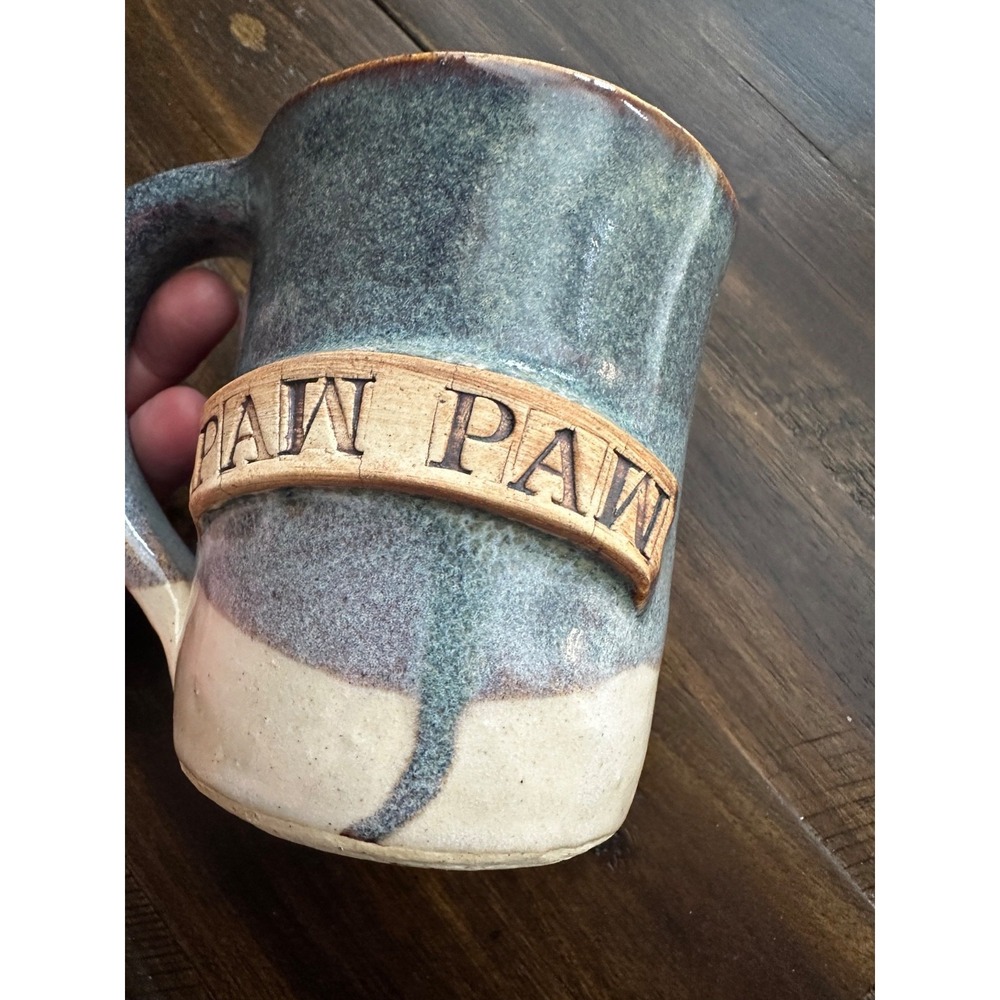 Mimi and Paw Paw handmade pottery clay 14-16 oz coffee mugs - Picture 8 of 10